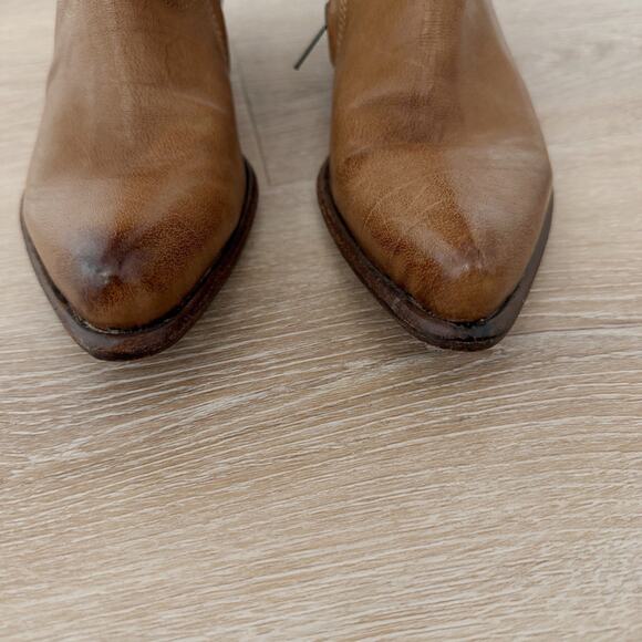 Women’s FRYE Leather Zip Up Western Booties Brown Size 6 - Picture 4 of 11